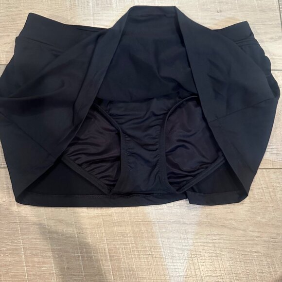 LANDS END WOMENS BLACK SWIM SKIRT SIZE 8 - Picture 2 of 7